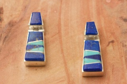 Calvin Begay Genuine Blue Lapis Sterling Silver Earrings